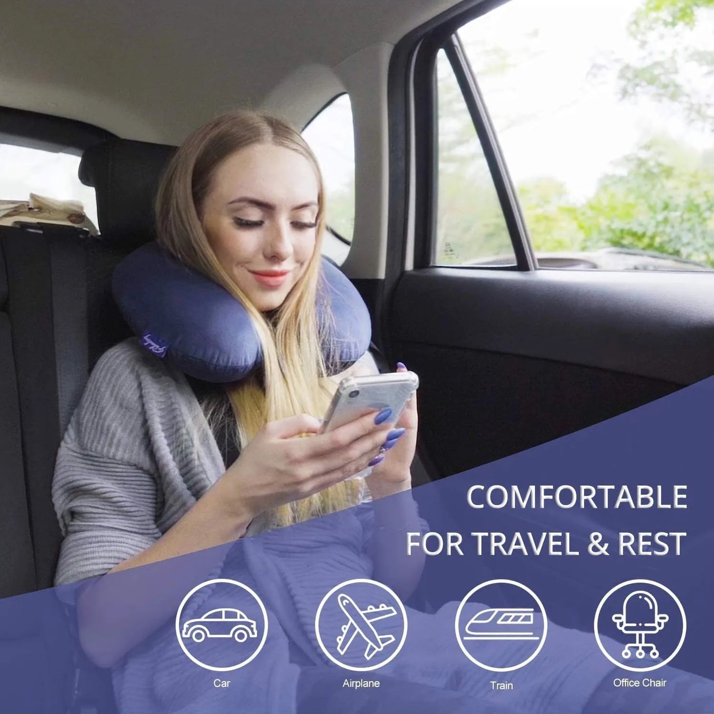 Travel Neck Pillow with Strap