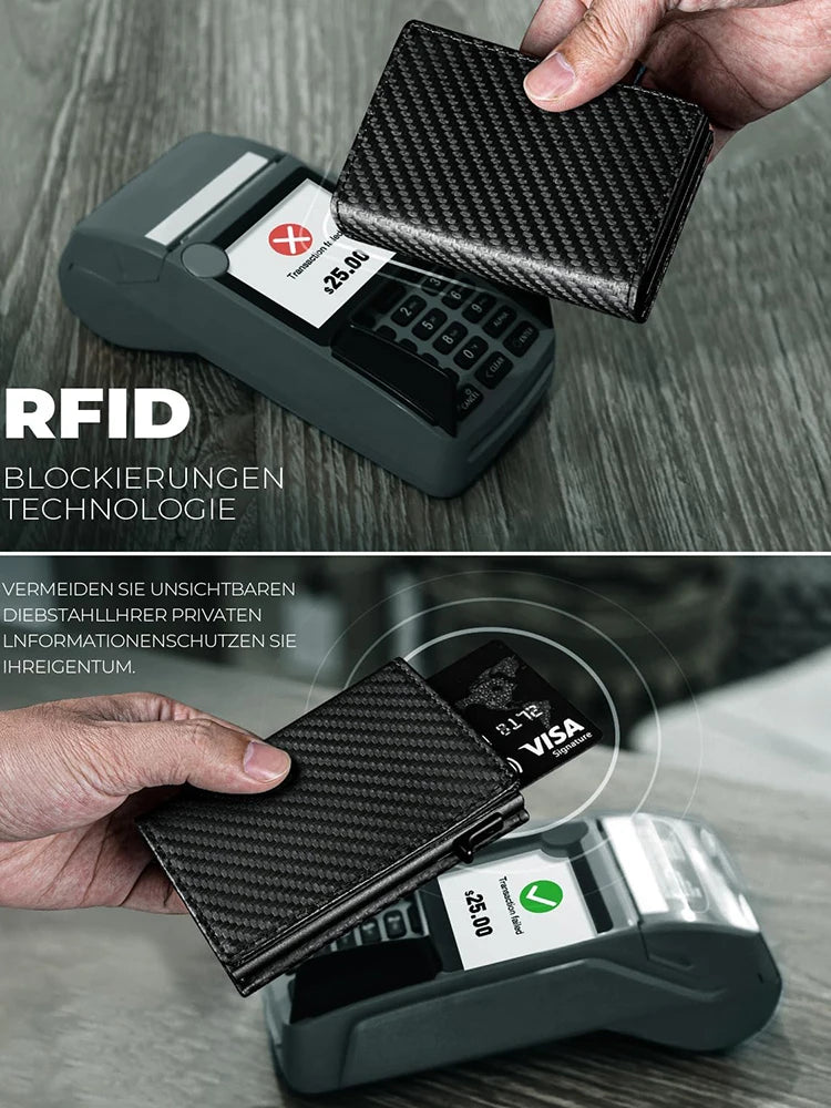 Slim RFID Wallet with Coin Slot