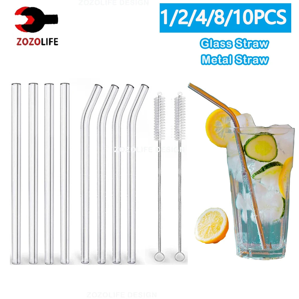 Eco-Friendly Reusable Glass Straws