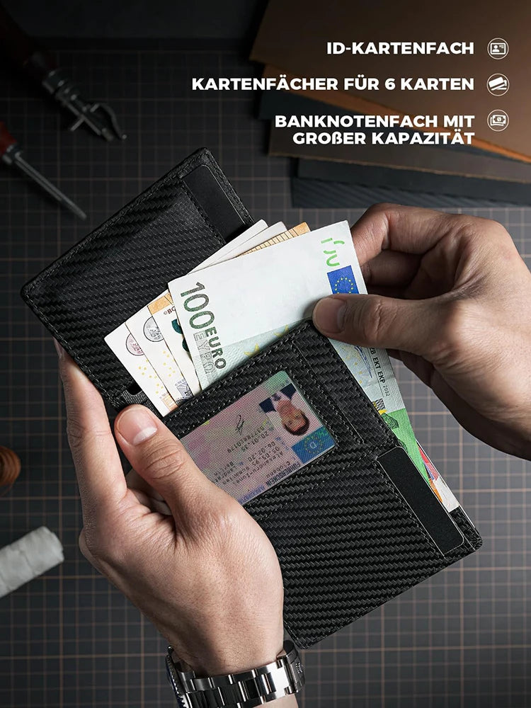 Slim RFID Wallet with Coin Slot